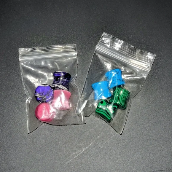 10mm Stone Ear Tunnels SET - Picture 6 of 6